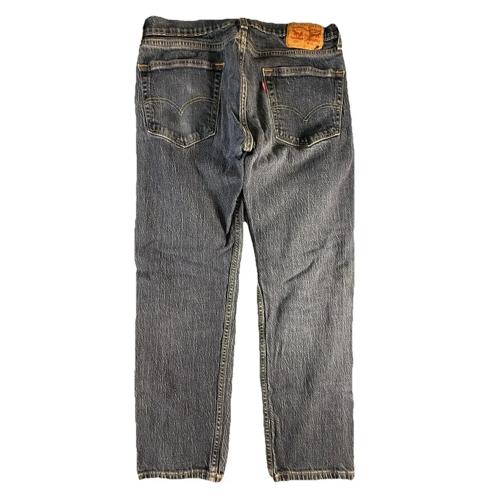 Levis 505 Jeans Mens Sz 31x30 (30x28.5 Now) Straight Fit Stretch Whiskered Blue